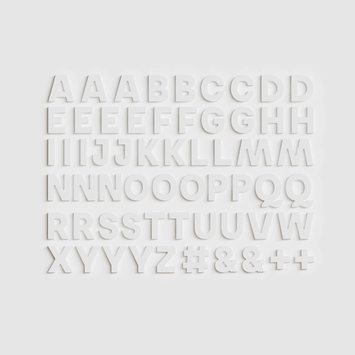 Alphabet Letters White 